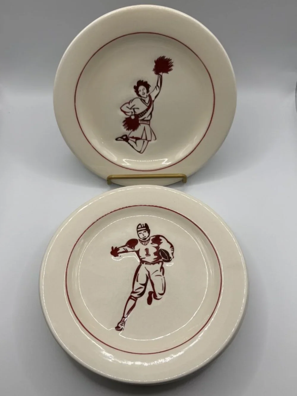 Williams Sonoma 'Vintage Football Collection' Snack Plate Set/4